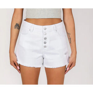REWASH White Super High Rise Mom Daisy Duke Shorts 13 NWT
